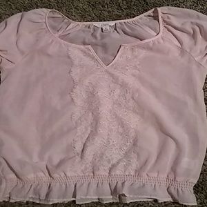 Candies sheer lace and ruffle shirt